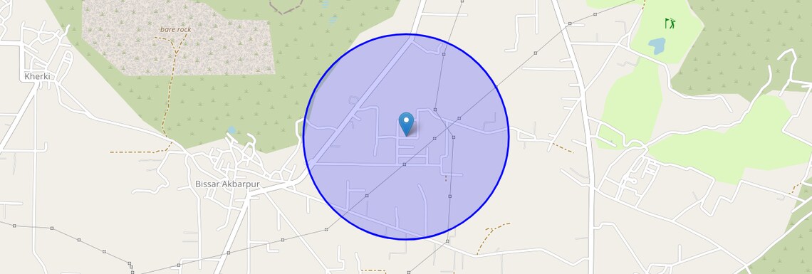 Location Map of Bissar Akbarpur, Gurgaon