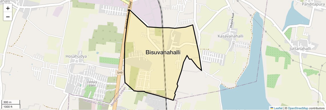 Location Map of Bisuvanahalli, Bangalore
