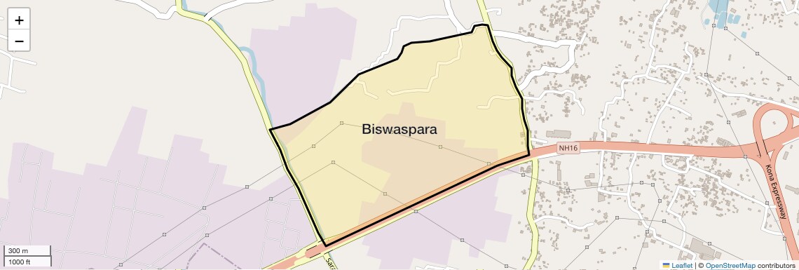 Location Map of Biswaspara, Kolkata