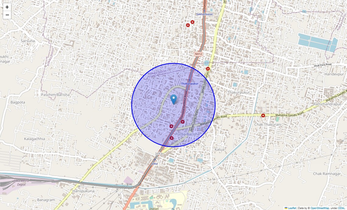 Location Map of Biswaspara, Kolkata