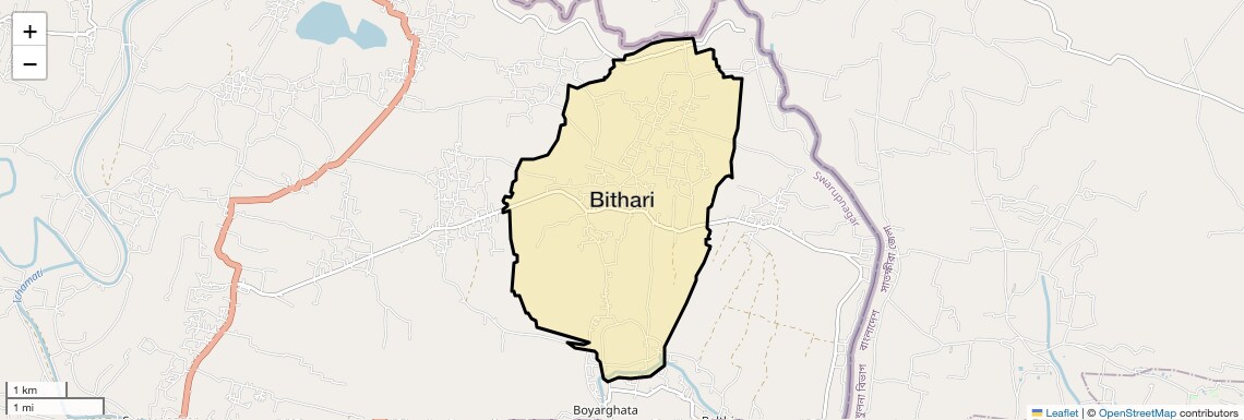Location Map of Bithari, Kolkata