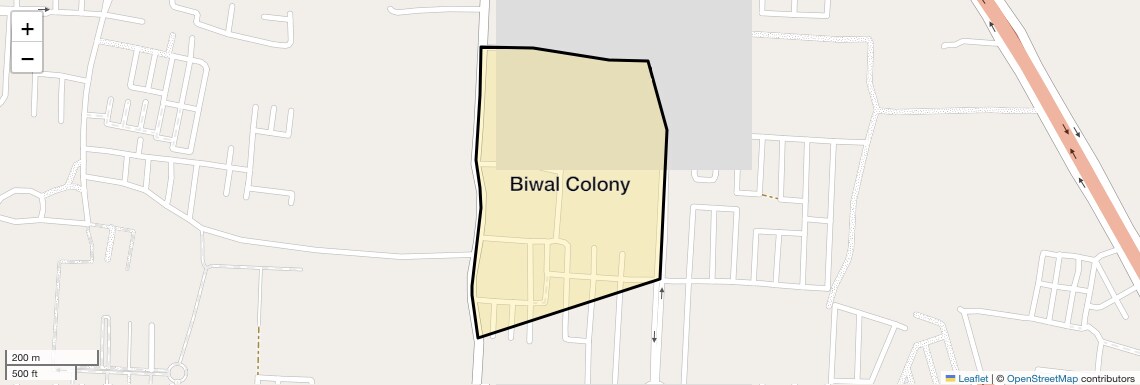 Location Map of Biwal Colony, Jaipur