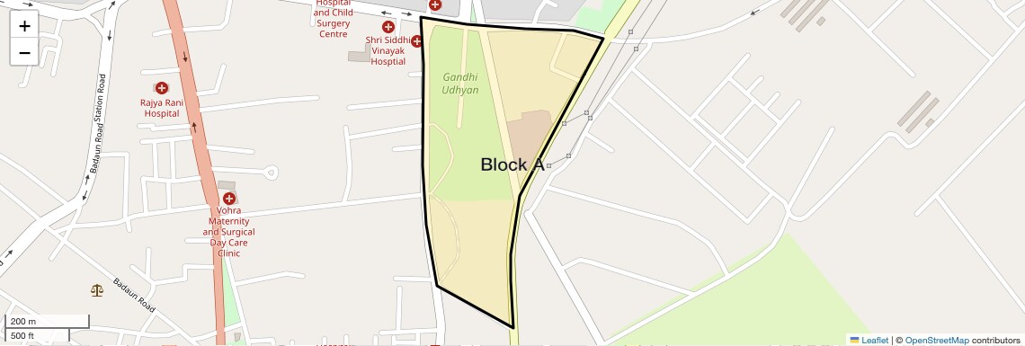 Location Map of Block A, Bareilly