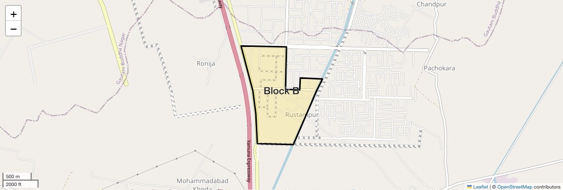Location Map of Block B, Greater Noida