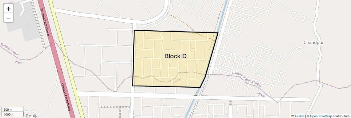 Location Map of Block D, Greater Noida