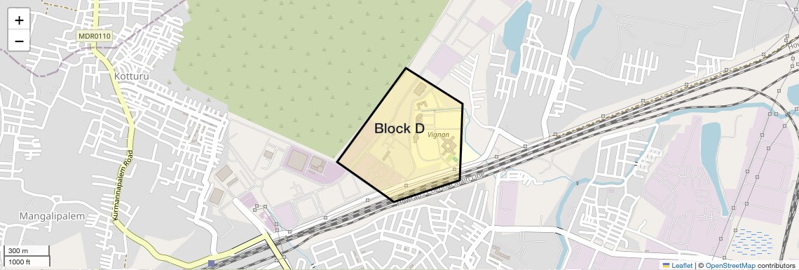 Location Map of Block D, Vizag