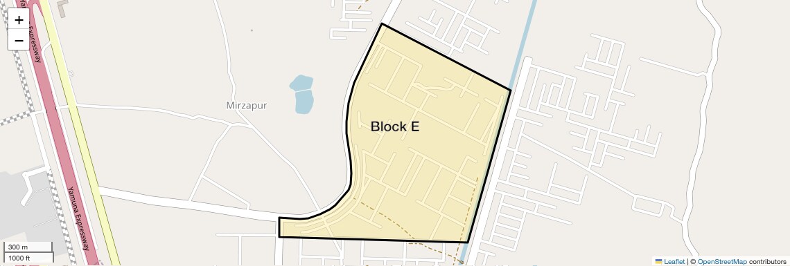 Location Map of Block E, Greater Noida