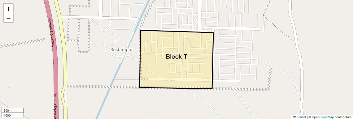 Location Map of Block T, Greater Noida