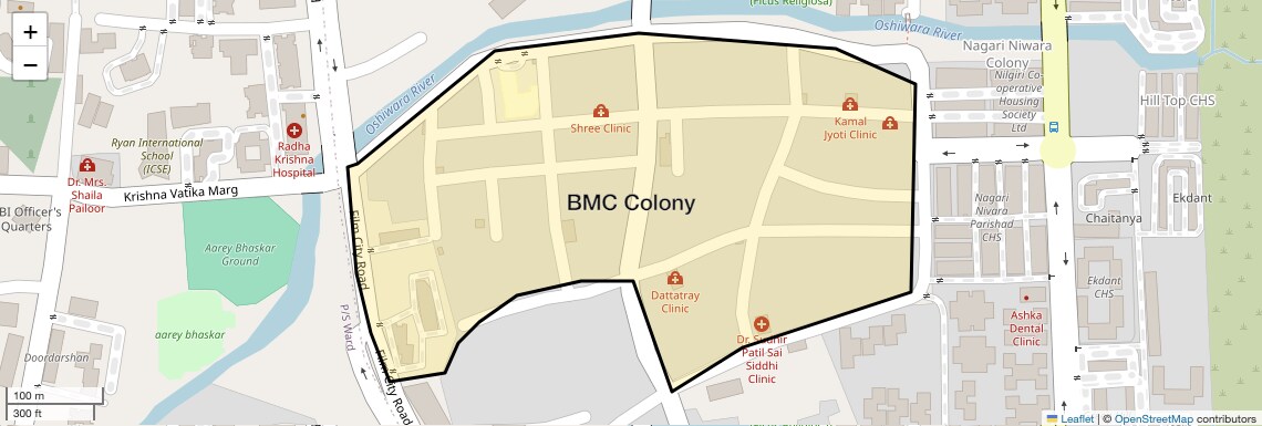 Location Map of BMC Colony, Mumbai