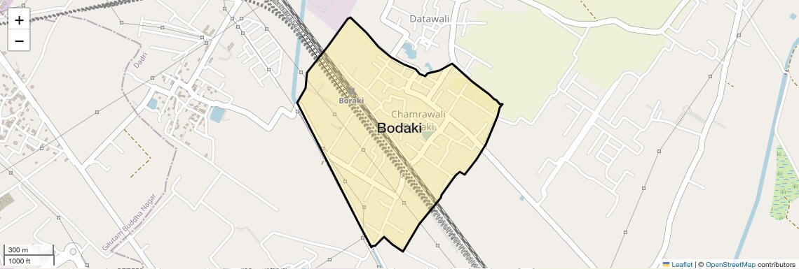 Location Map of Bodaki, Greater Noida