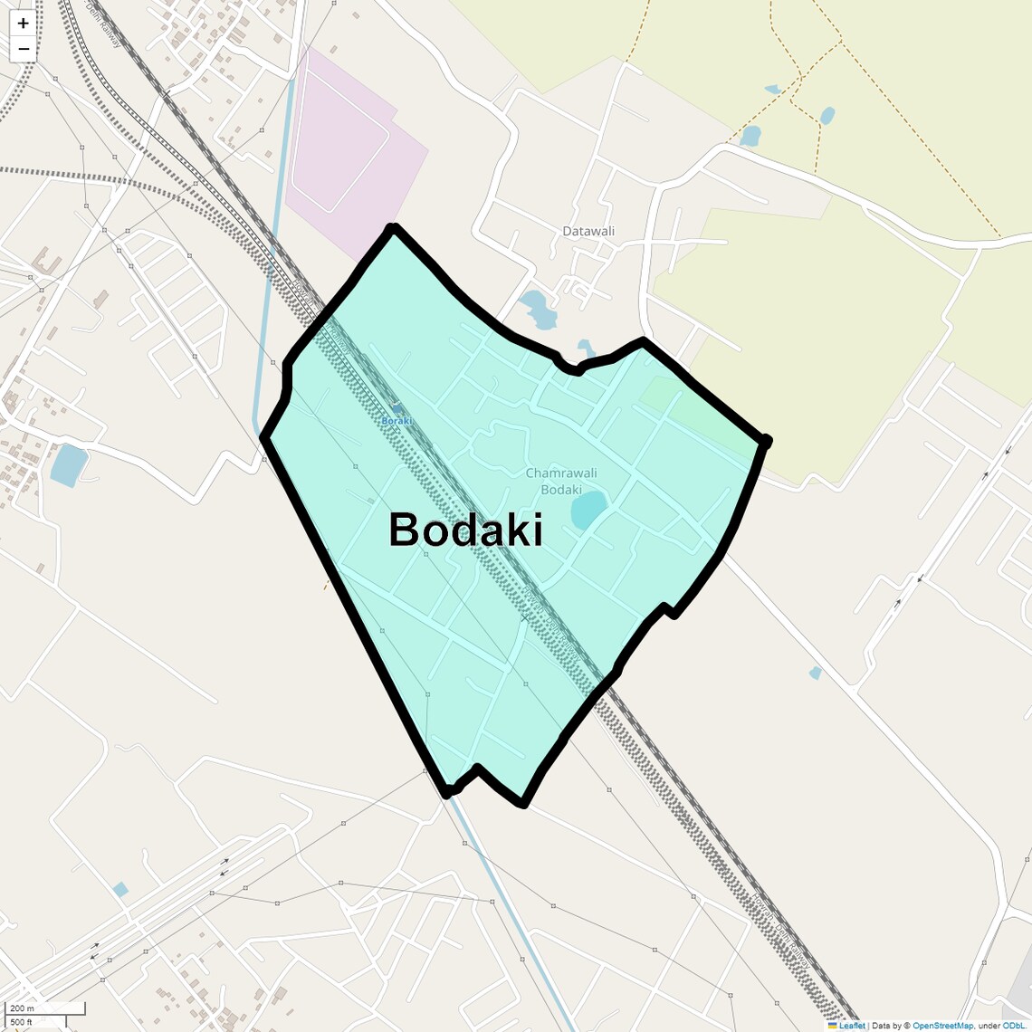 Location Map of Bodaki, Greater Noida