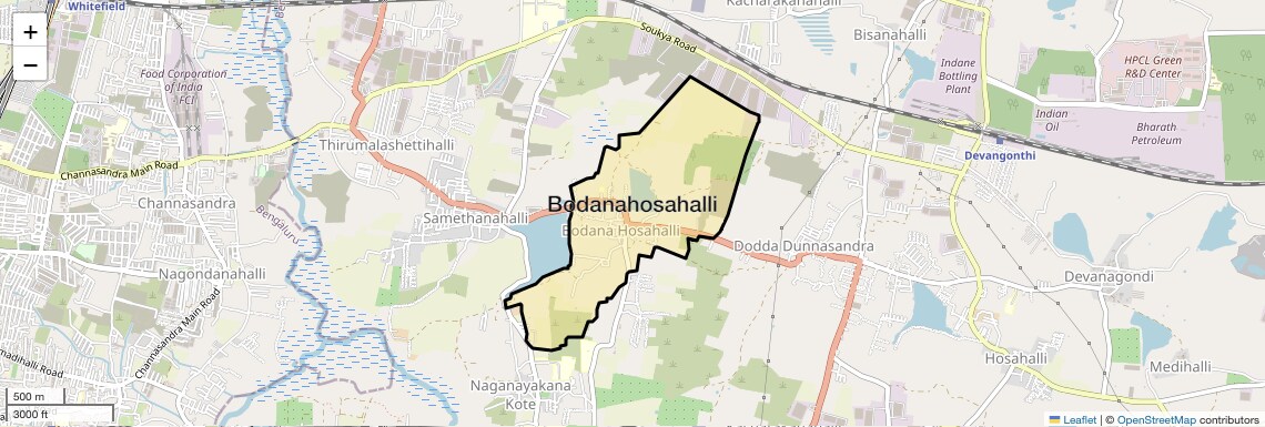 Location Map of Bodanahosahalli, Bangalore
