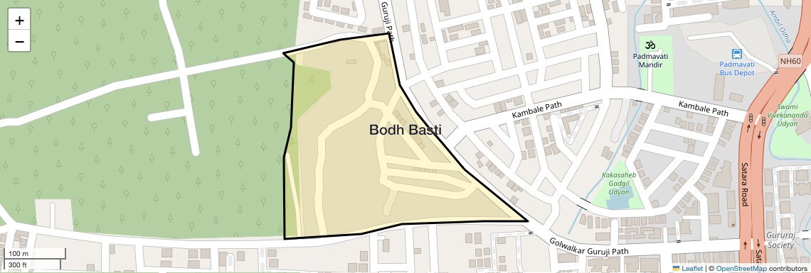 Location Map of Bodh Basti, Pune