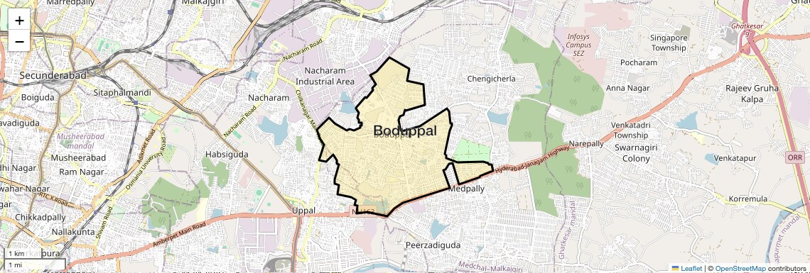 Boduppal Map