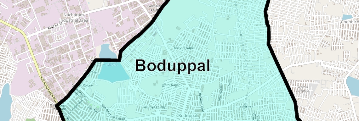 Location Map of Boduppal, Hyderabad
