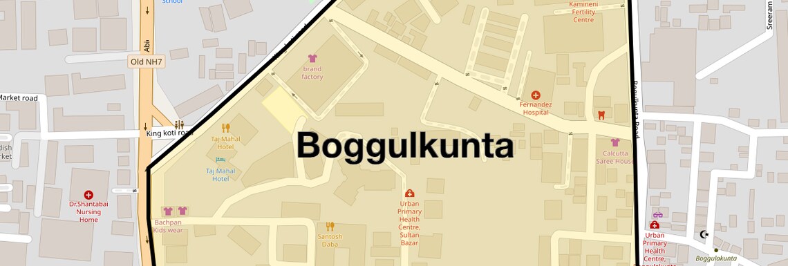 Location Map of Boggulkunta, Hyderabad