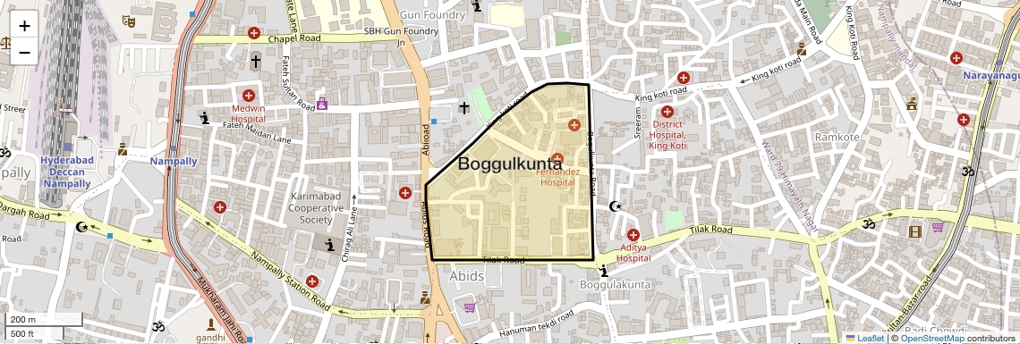 Location Map of Boggulkunta, Hyderabad