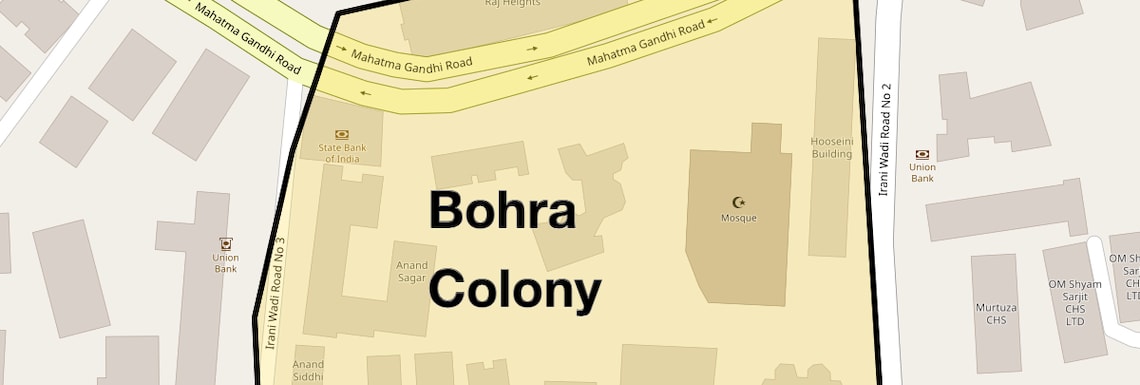 Location Map of Bohra Colony, Mumbai