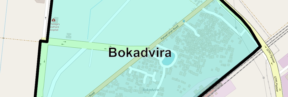 Location Map of Bokadvira, Navi Mumbai