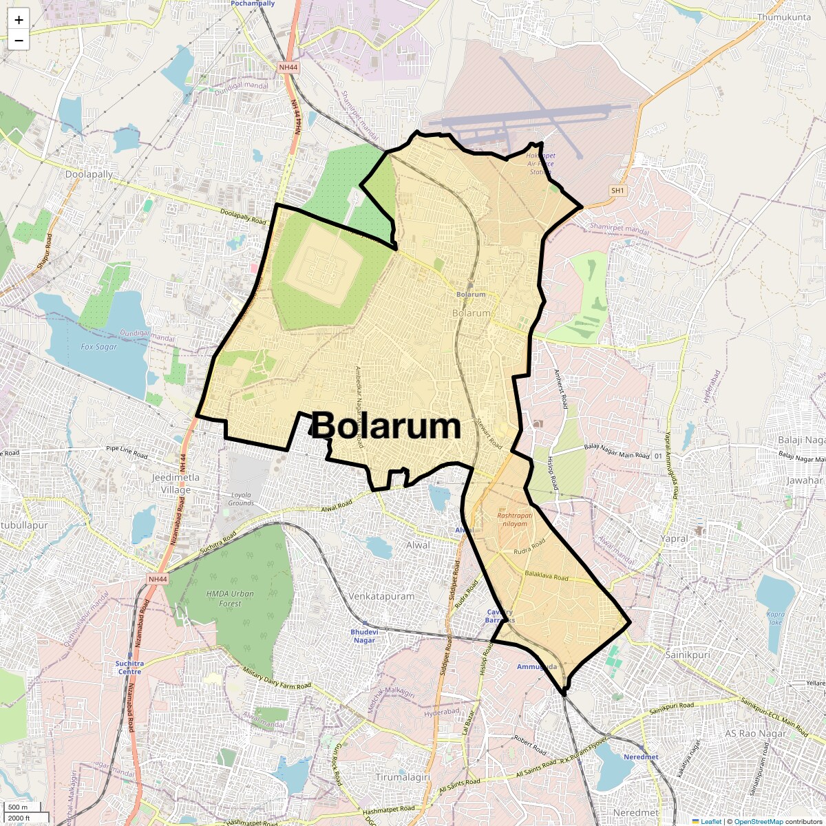 Check Time Travel of Bolarum, Hyderabad