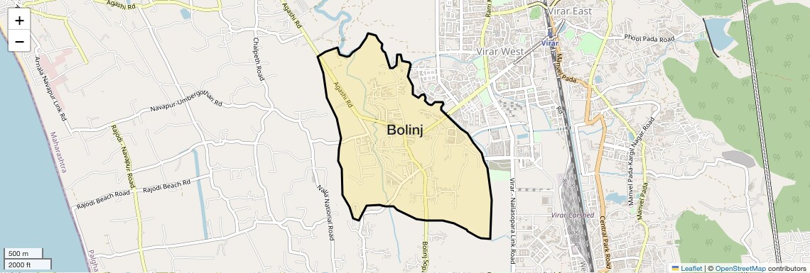 Location Map of Bolinj, Palghar