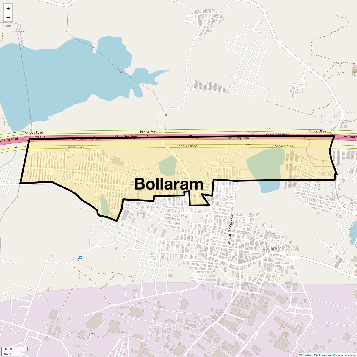 Location Map of Bollaram, Hyderabad