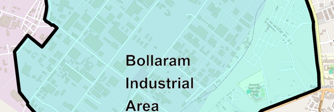 Location Map of Bollaram Industrial Area, Hyderabad