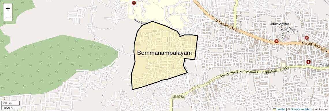 Location Map of Bommanampalayam, Coimbatore