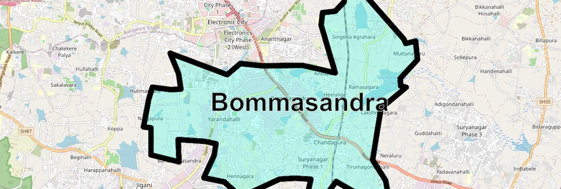 Location Map of Bommasandra, Bangalore