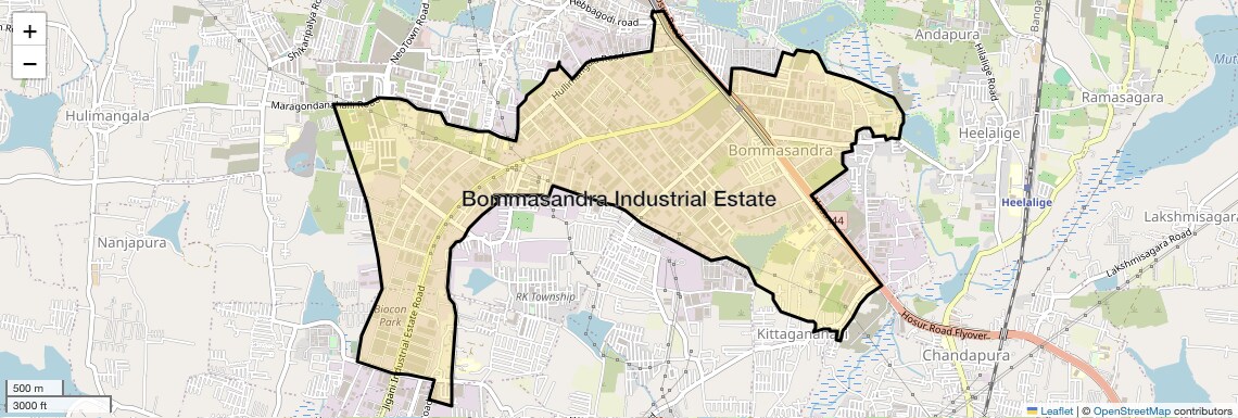 Location Map of Bommasandra Industrial Estate, Bangalore