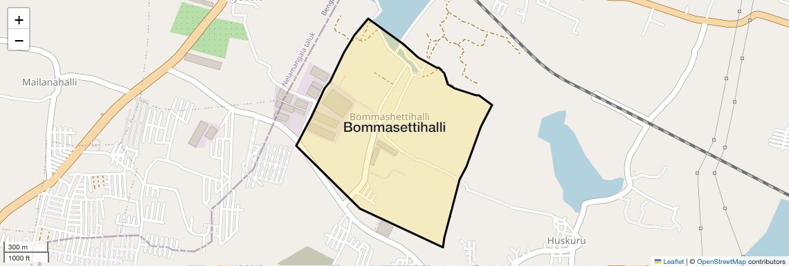Location Map of Bommasettihalli, Bangalore