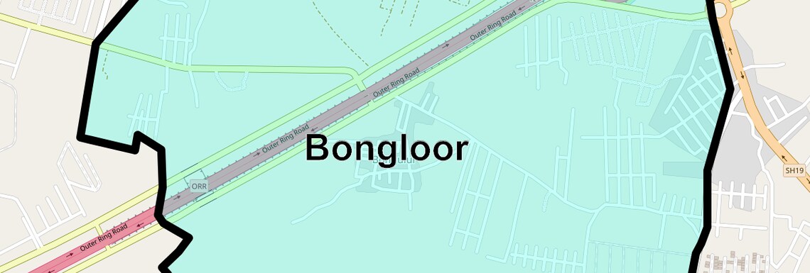 Location Map of Bongloor, Hyderabad