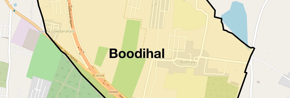 Location Map of Boodihal, Bangalore