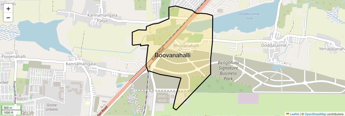 Location Map of Boovanahalli, Bangalore
