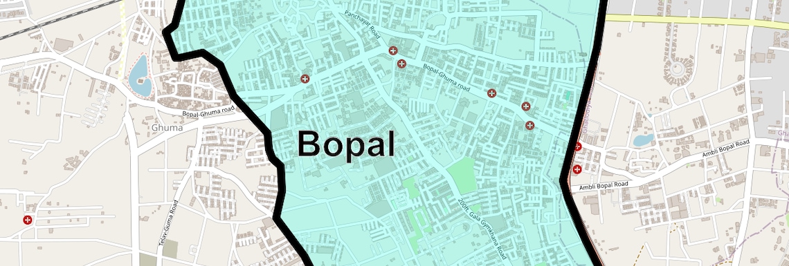 Location Map of Bopal, Ahmedabad