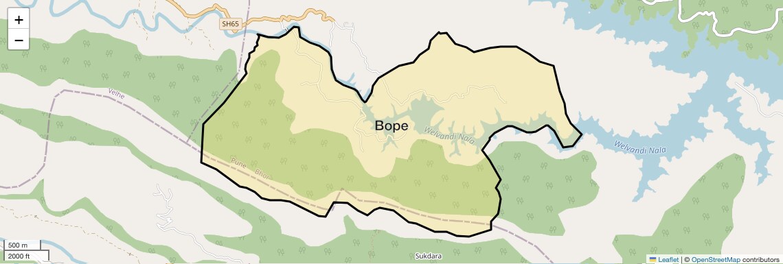 Location Map of Bope, Pune
