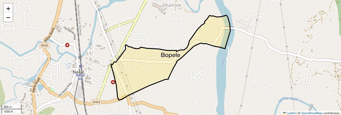 Location Map of Bopele, Navi Mumbai