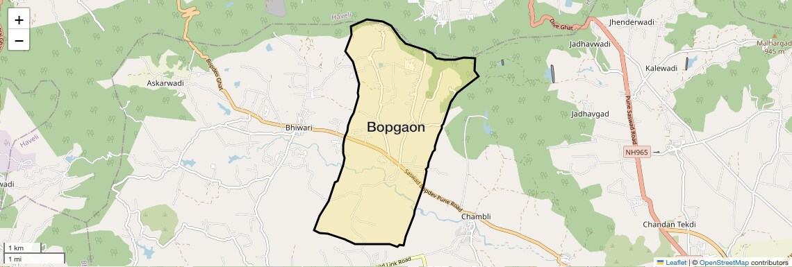 Location Map of Bopgaon, Pune
