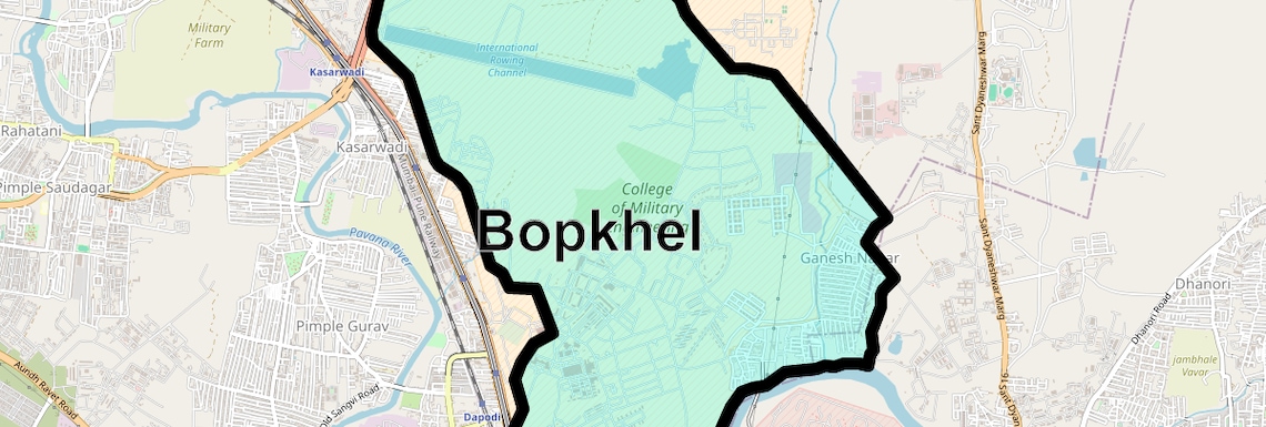 Location Map of Bopkhel, Pune