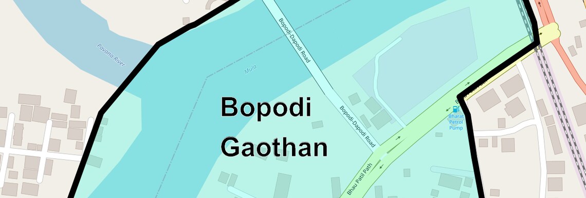 Location Map of Bopodi Gaothan, Pune