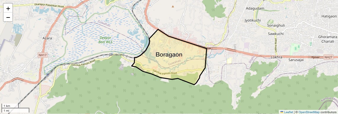 Location Map of Boragaon, Guwahati