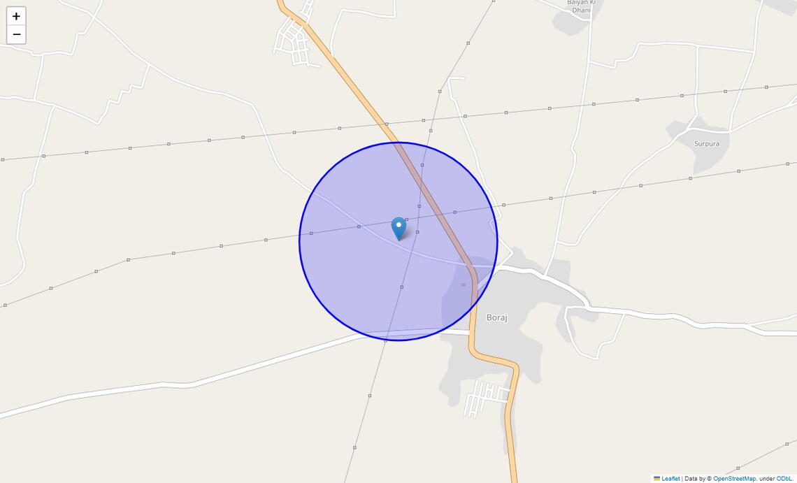 Location Map of Boraj, Jaipur