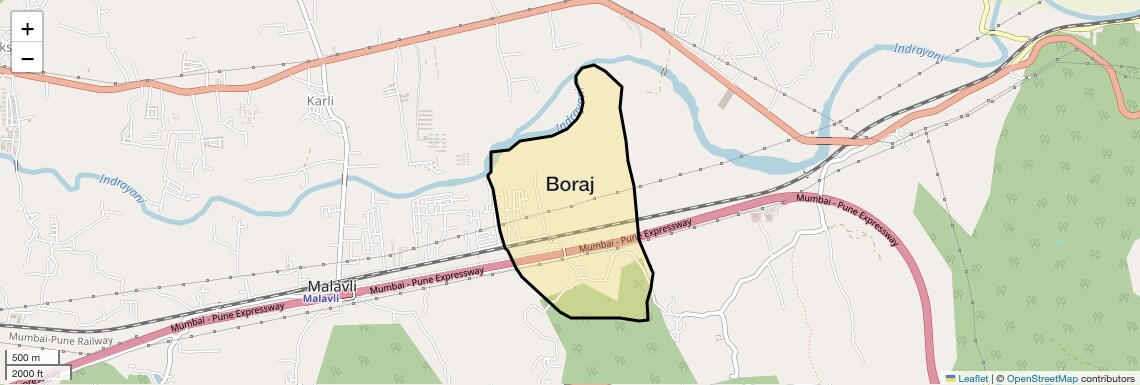 Location Map of Boraj, Pune