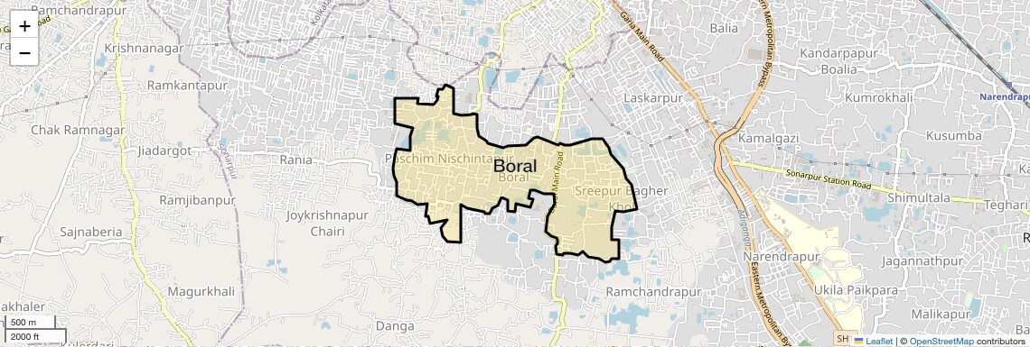 Location Map of Boral, Kolkata