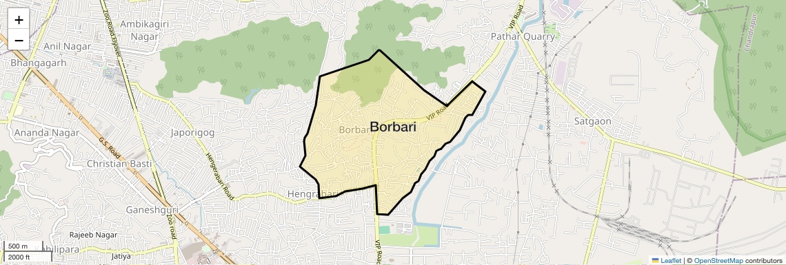 Location Map of Borbari, Guwahati