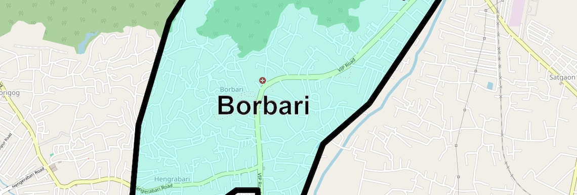 Location Map of Borbari, Guwahati
