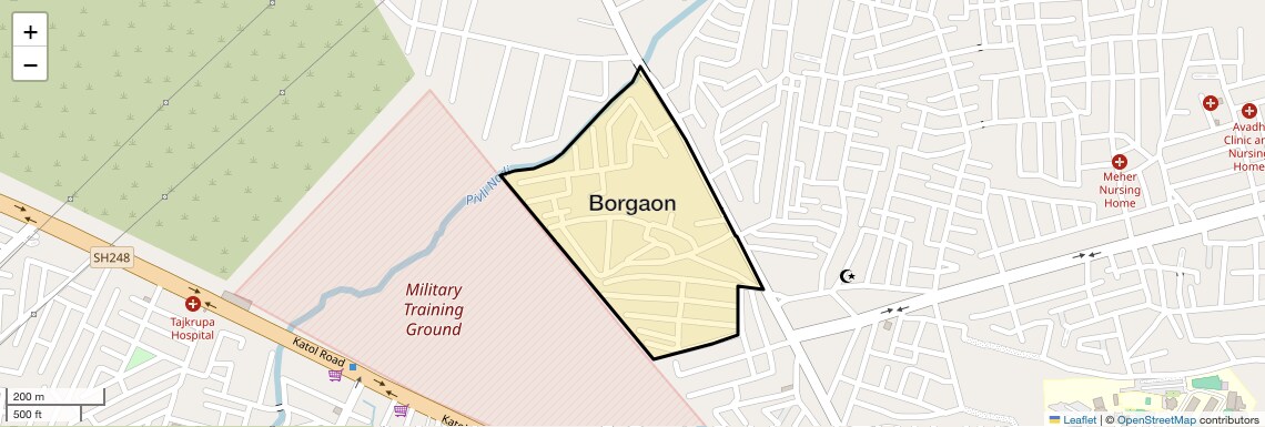 Location Map of Borgaon, Nagpur