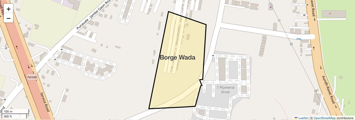 Location Map of Borge Wada, Pune