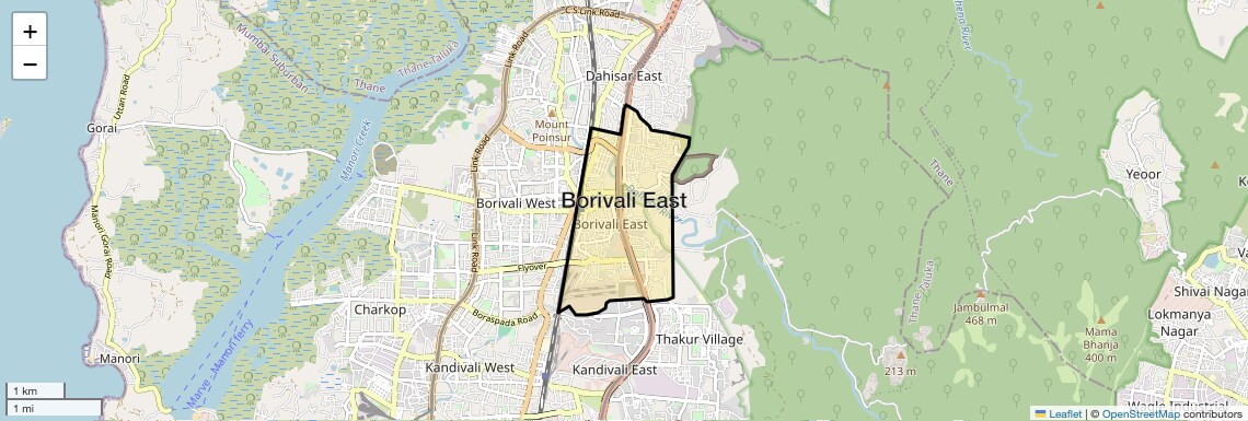 Location Map of Borivali East, Mumbai