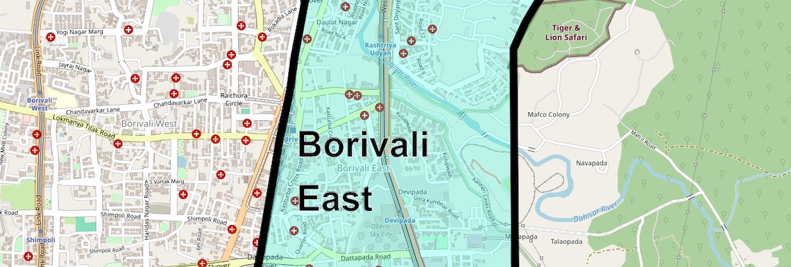 Location Map of Borivali East, Mumbai
